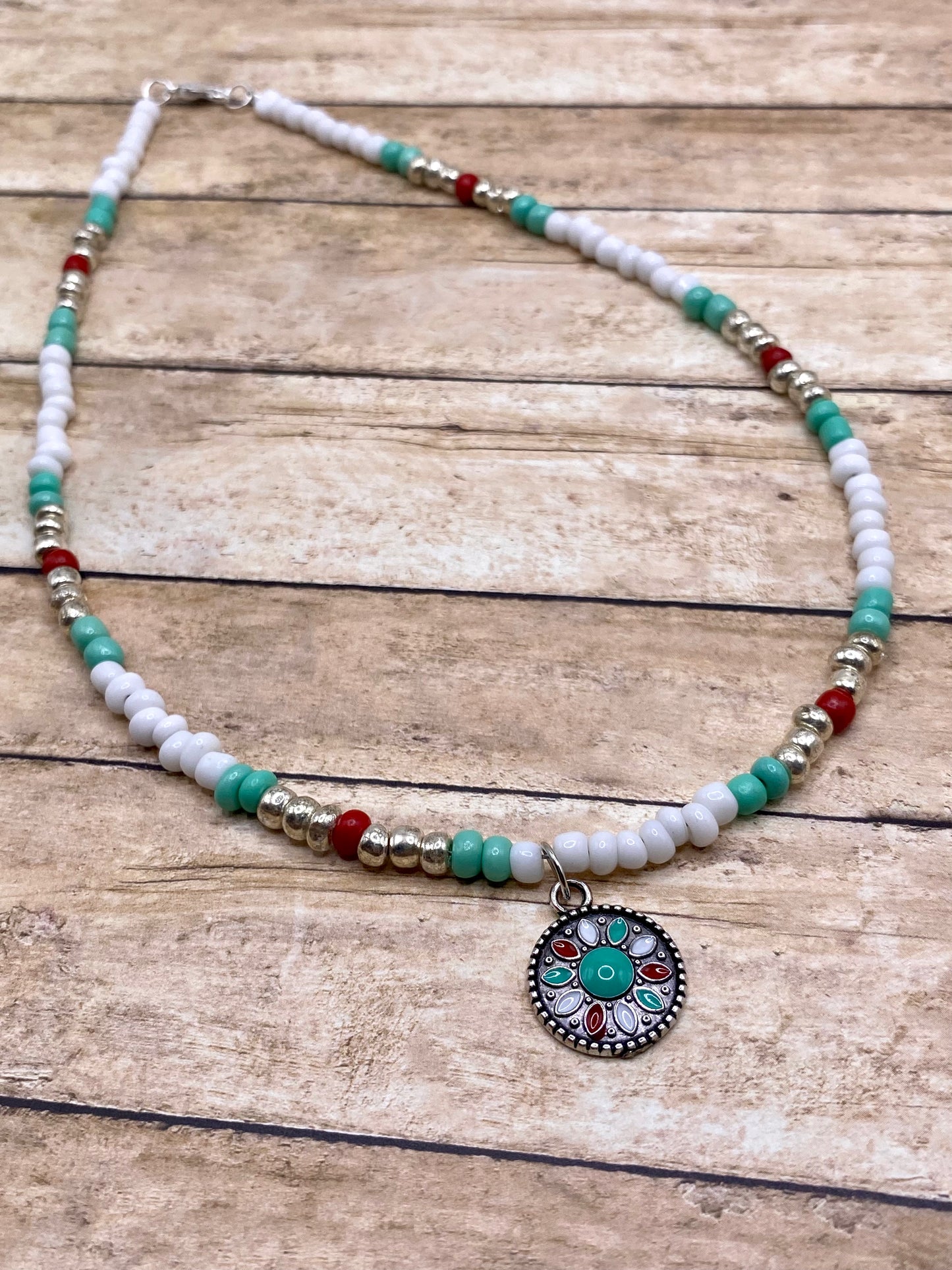 Aztec charm necklace