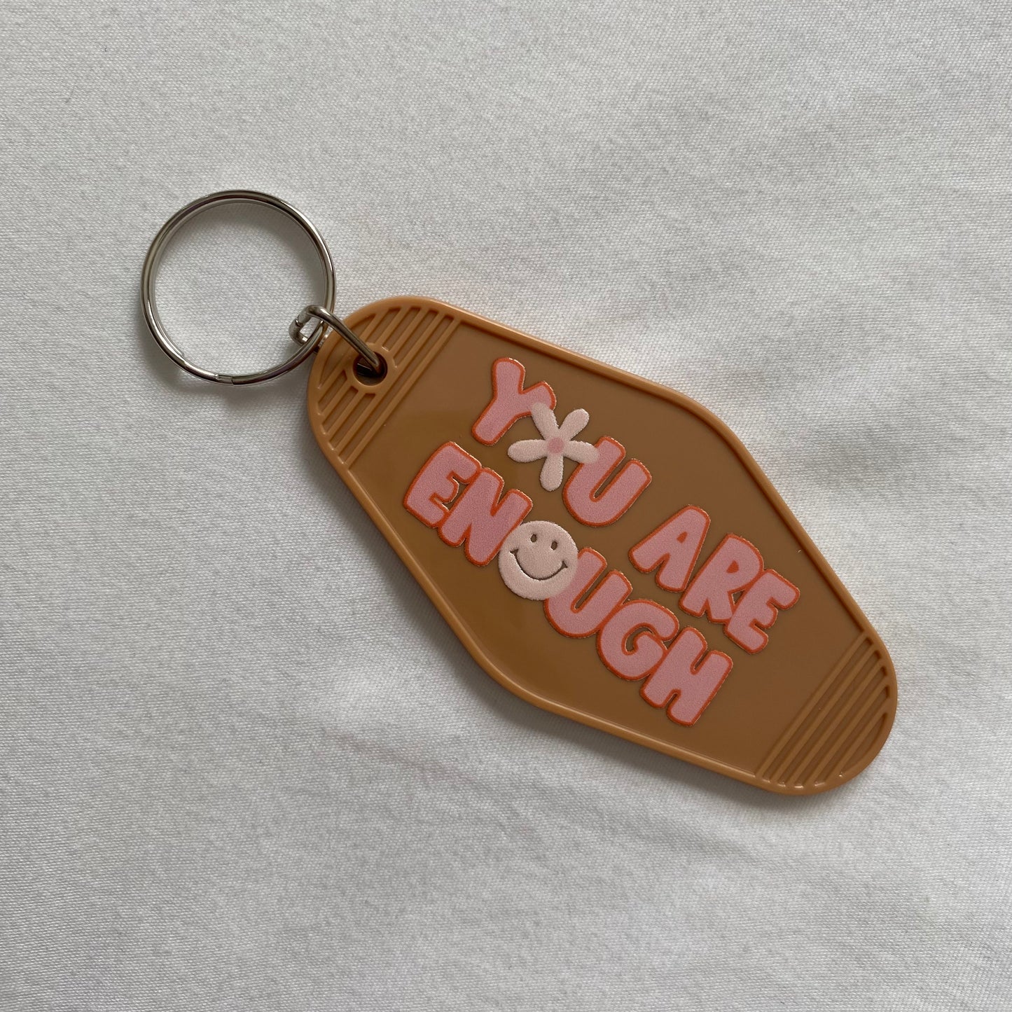 You Are Enough motel keychain