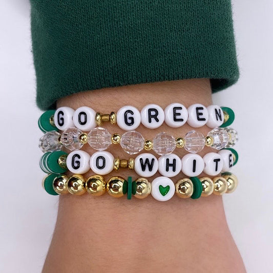 Go Green bracelet stack