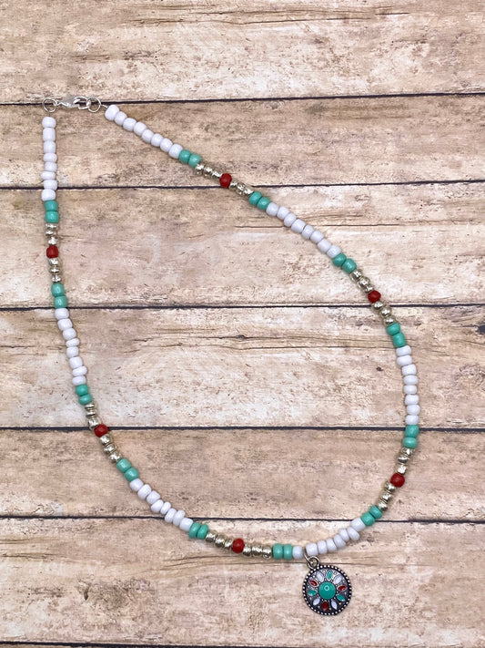 Aztec charm necklace